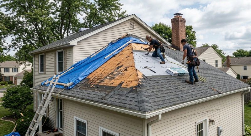 Storm Damage Roof Tarping in Schuylkill County, PA